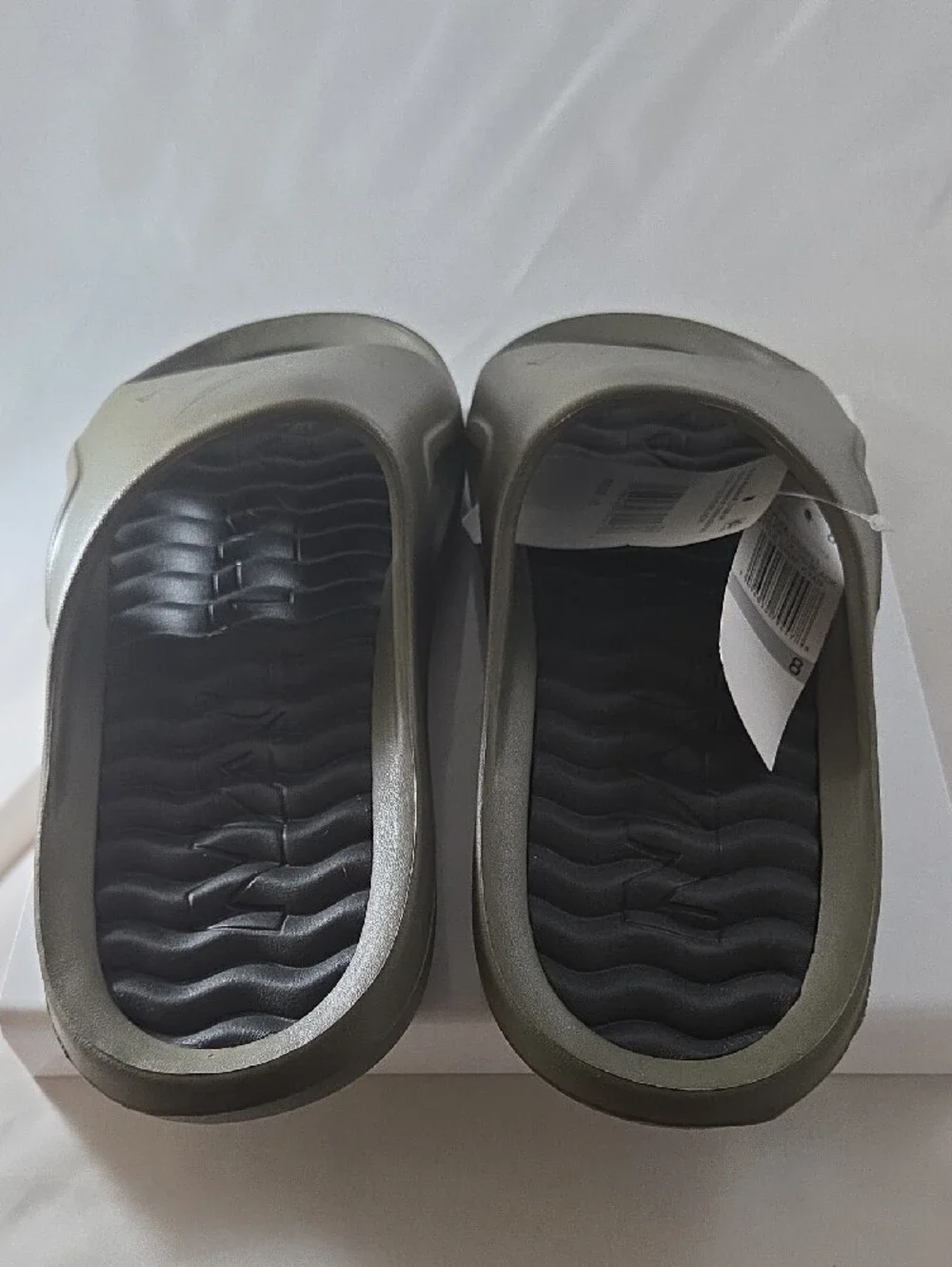 Nautica Men's Olive Slide Sandals with Black Footbed
